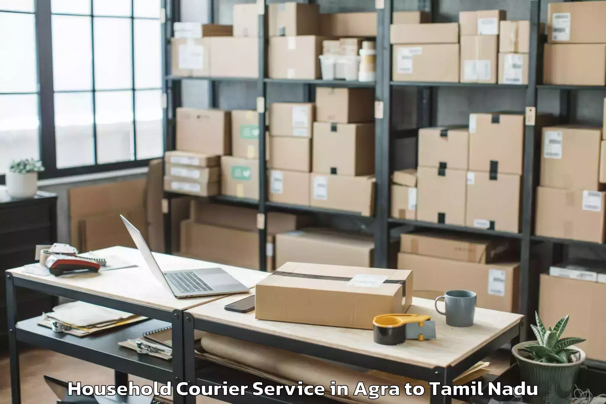 Professional Agra to Chennai Marina Mall Household Courier